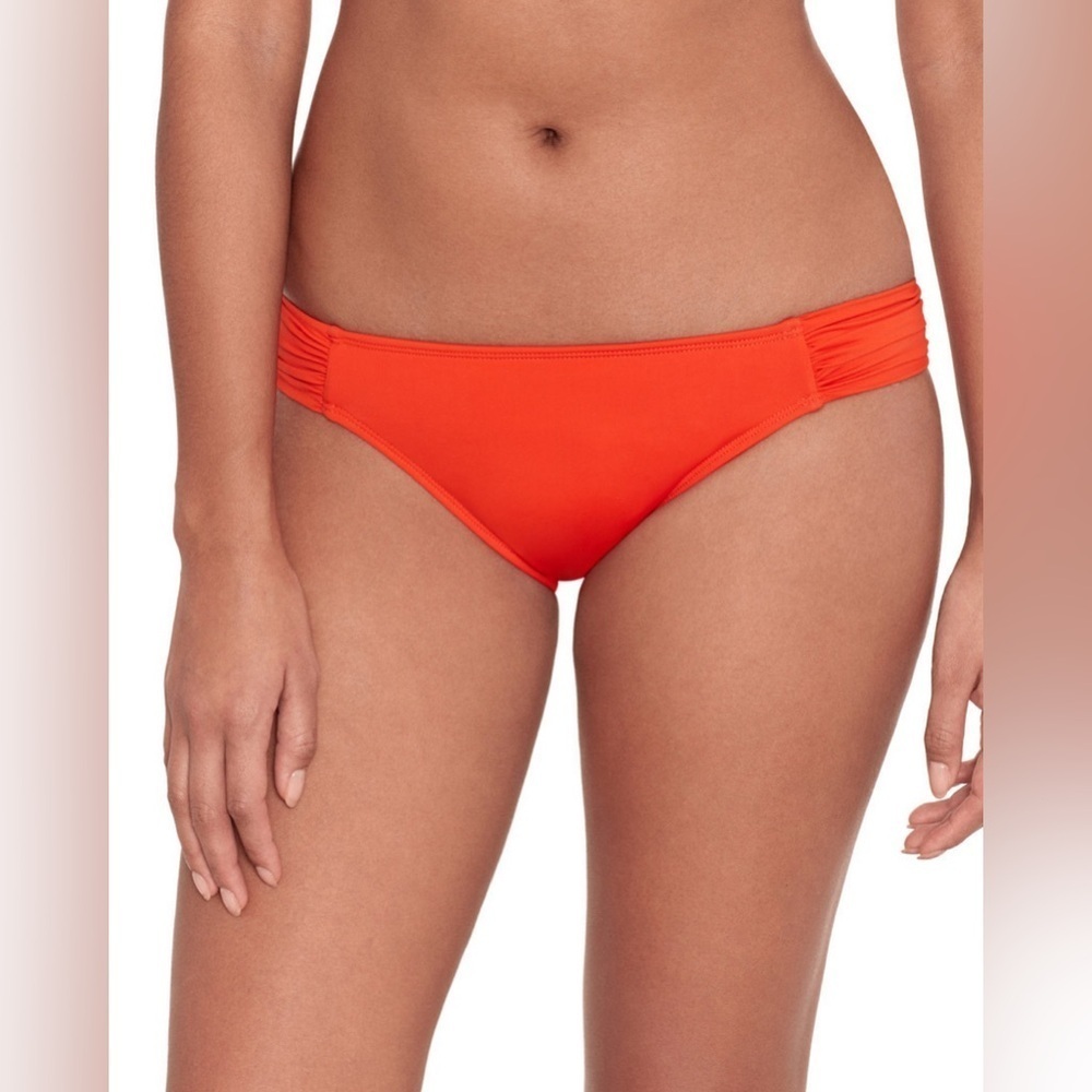 Lauren Ralph Lauren Beach Club Solids Shirred Side Tab Hipster Bikini Bottom NWT